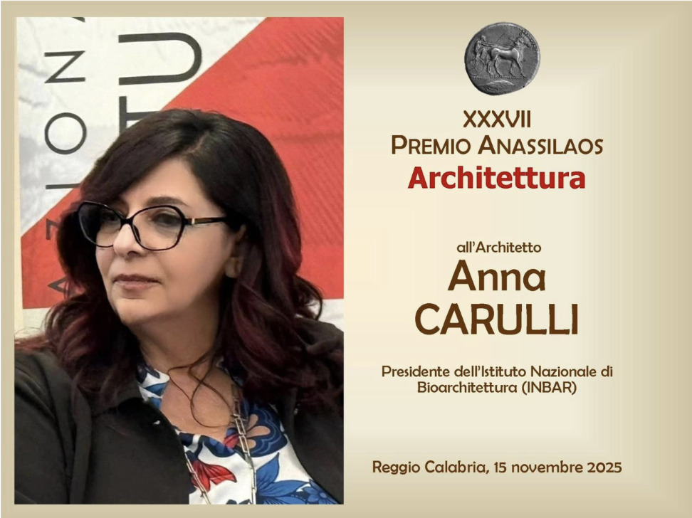 Premio Anassilaos al Presidente INBAR Arch. Anna Carulli